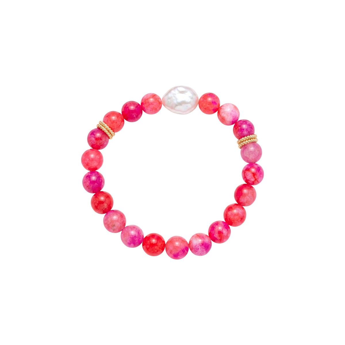 Pink and red Arezzo beaded bracelet