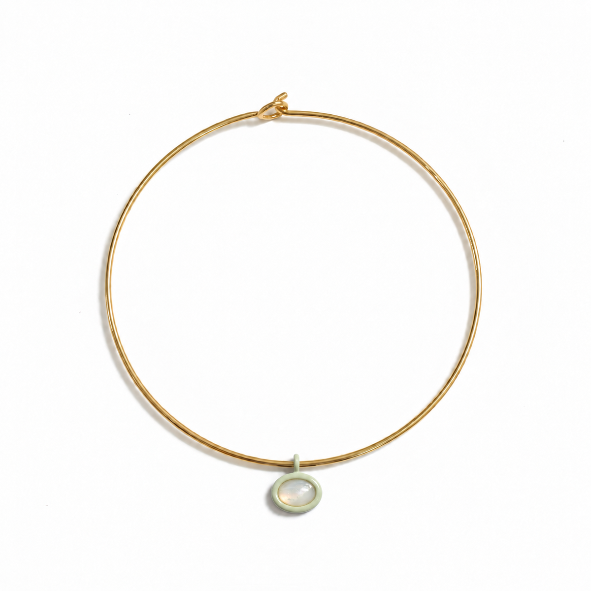 Gold Mida collar with a clear Bolla charm