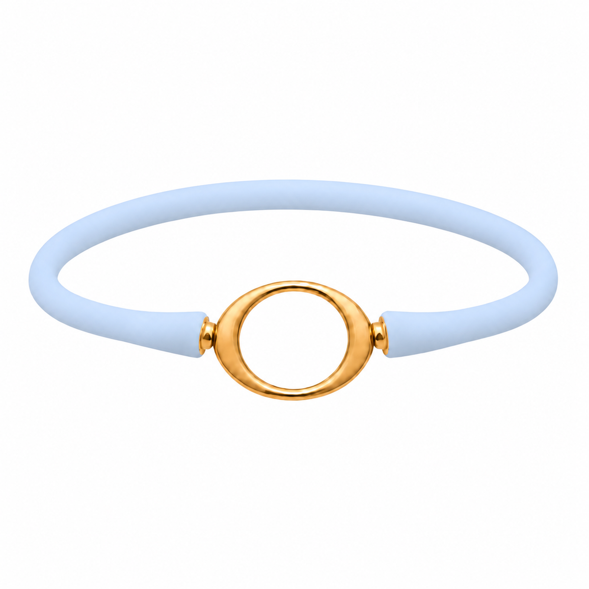 Frost Ellipse silicone bracelet with a gold oval centerpiece
