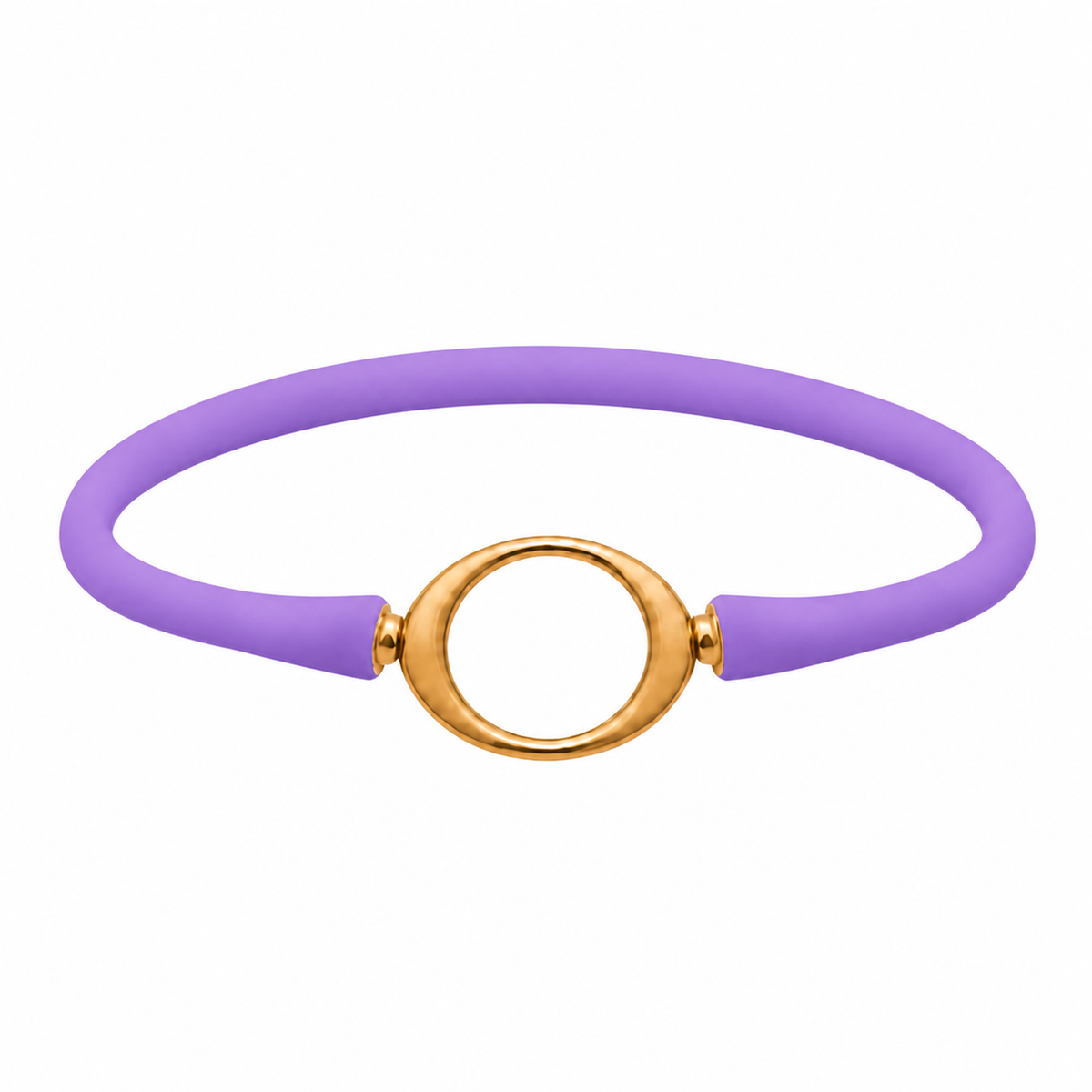 Iris Ellipse silicone bracelet with a gold oval centerpiece