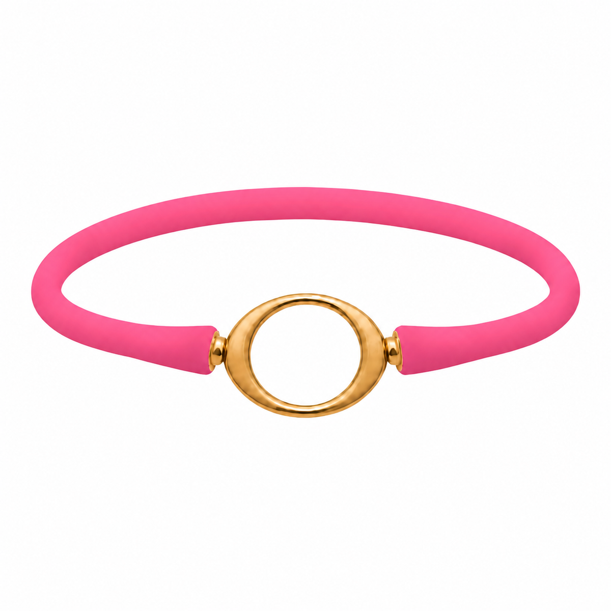 Rio Ellipse silicone bracelet with a gold oval centerpiece