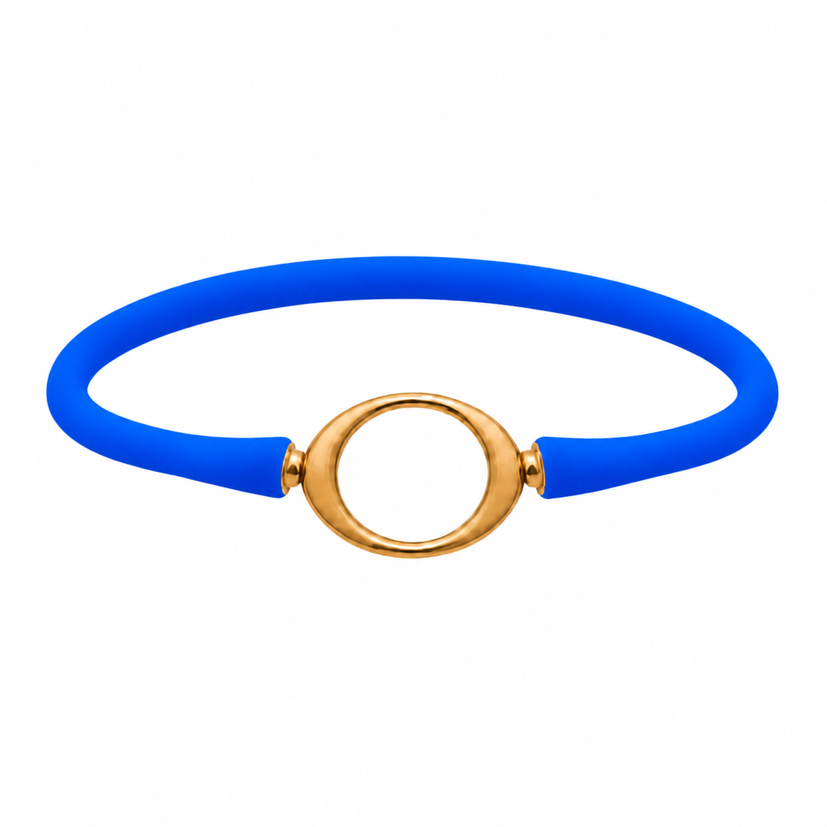Royal Ellipse silicone bracelet with a gold oval centerpiece