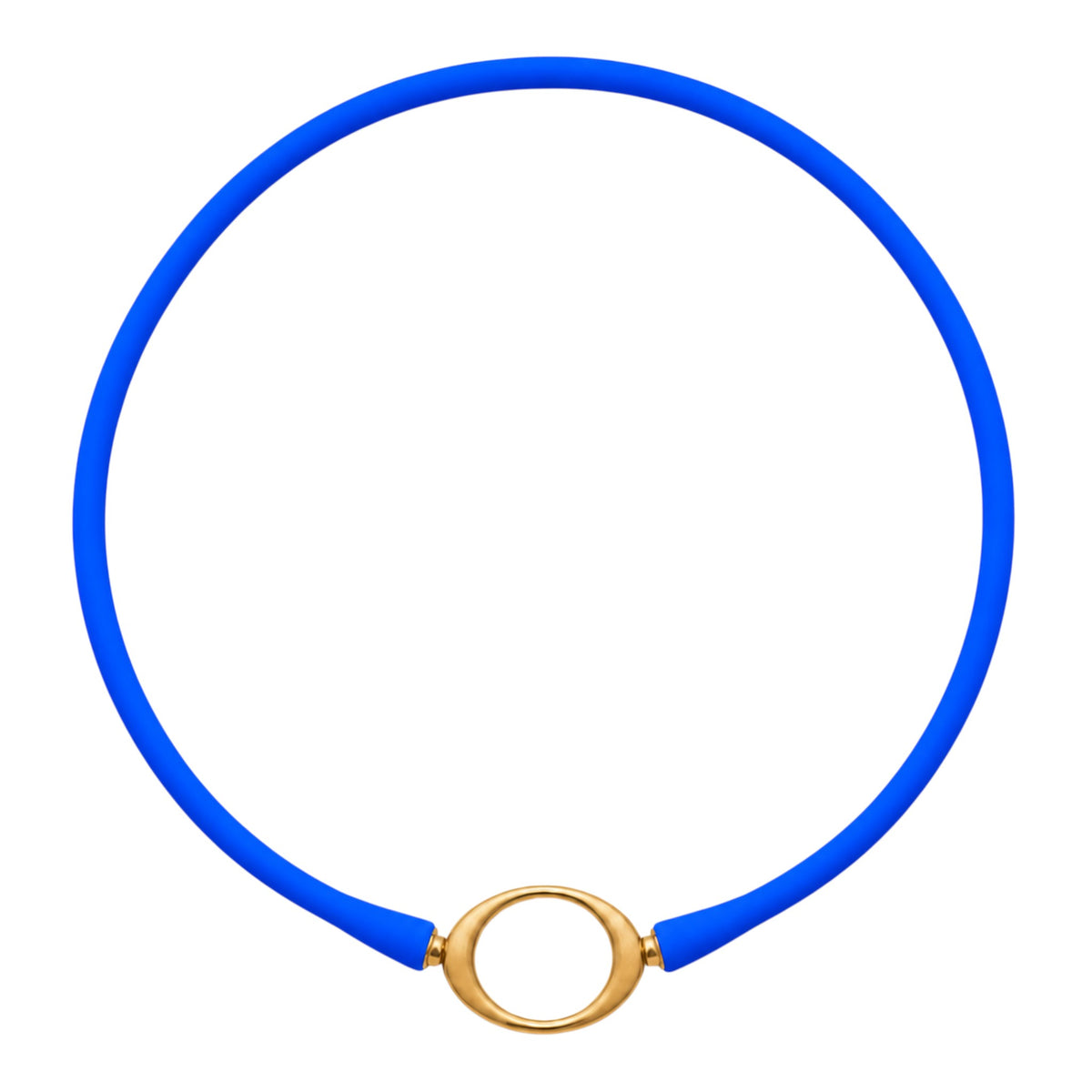 Royal Ellipse silicone necklace with a gold oval centerpiece