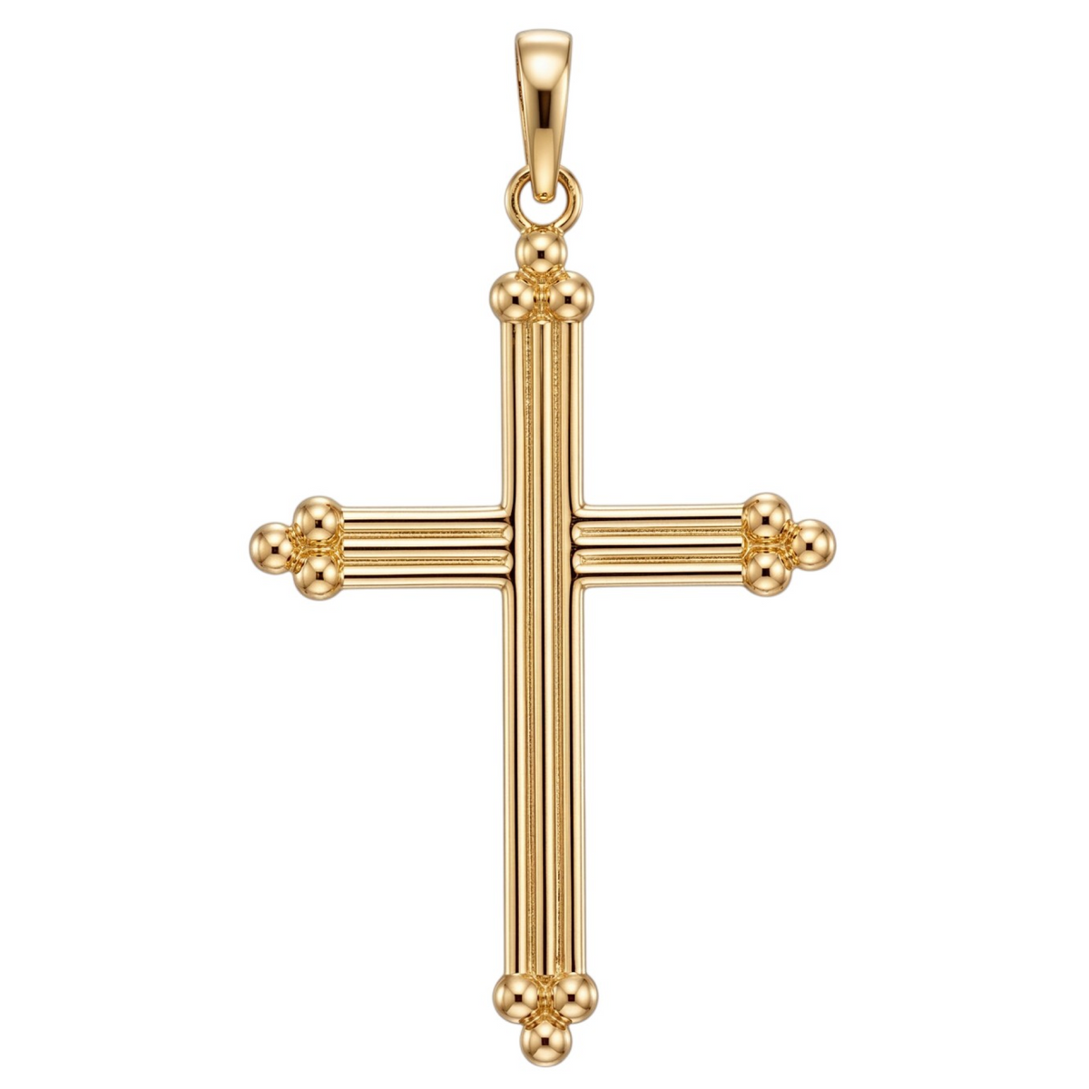 Gold Grande Classica cross pendant with a gold bail