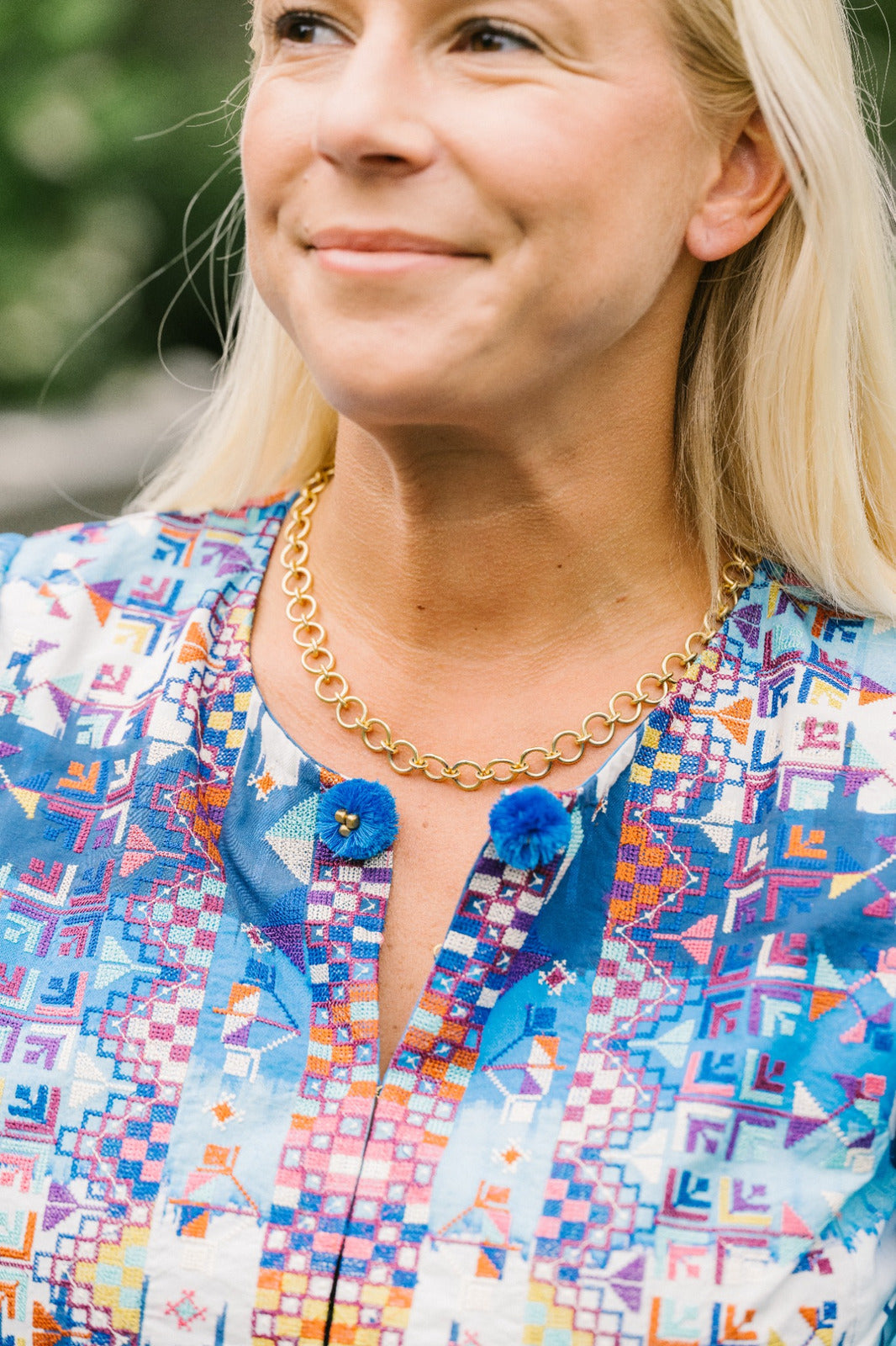 Custom Charm Catena Necklace styled on a model