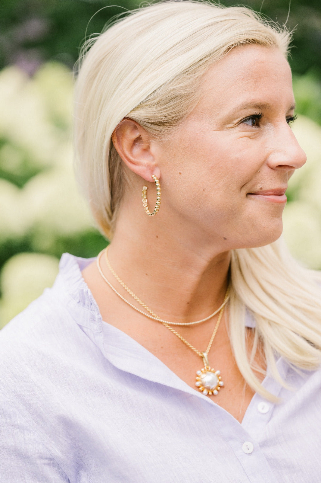 Florentina Hoops - Medium styled on a model