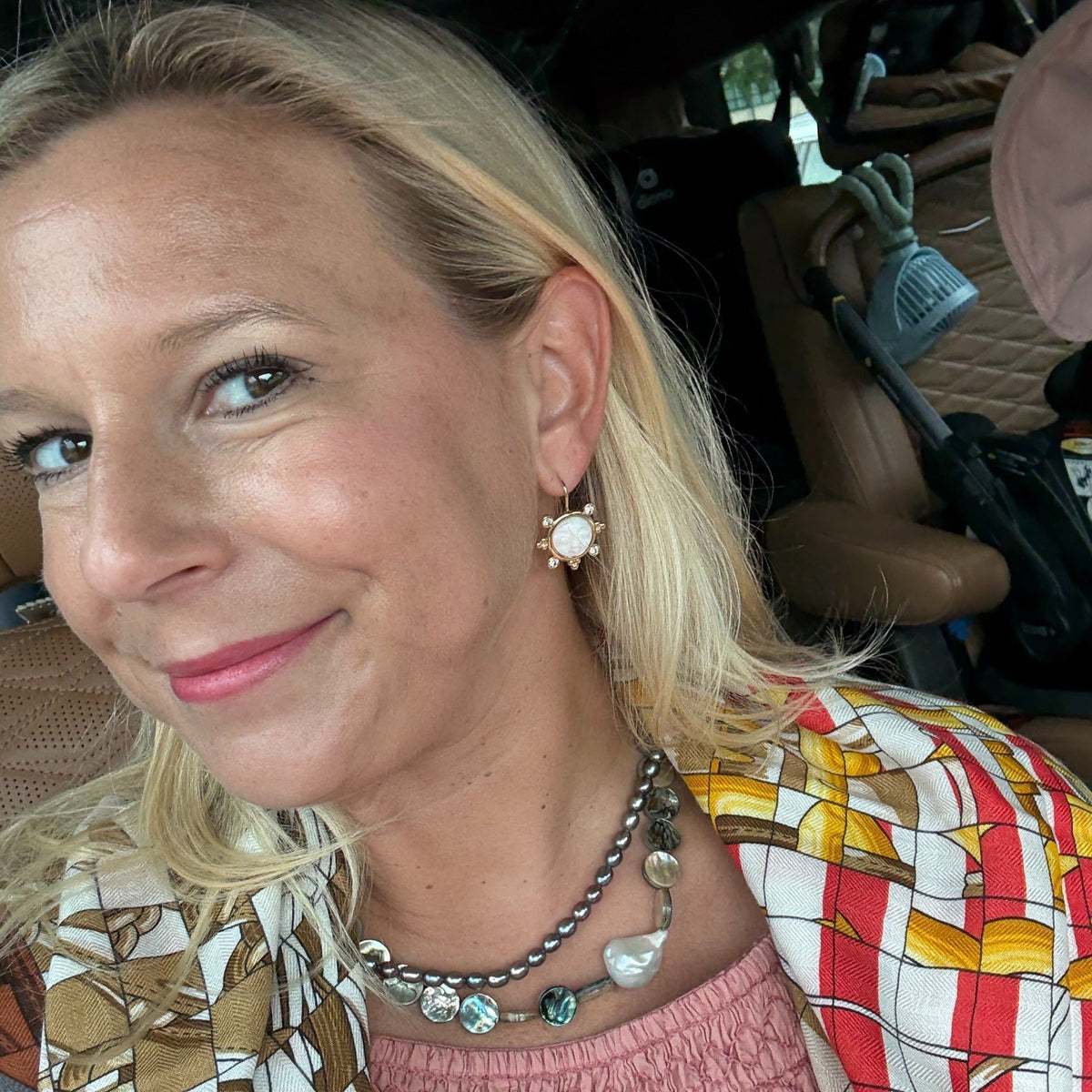 Woman wearing Luna Earring by Gresham Jewelry