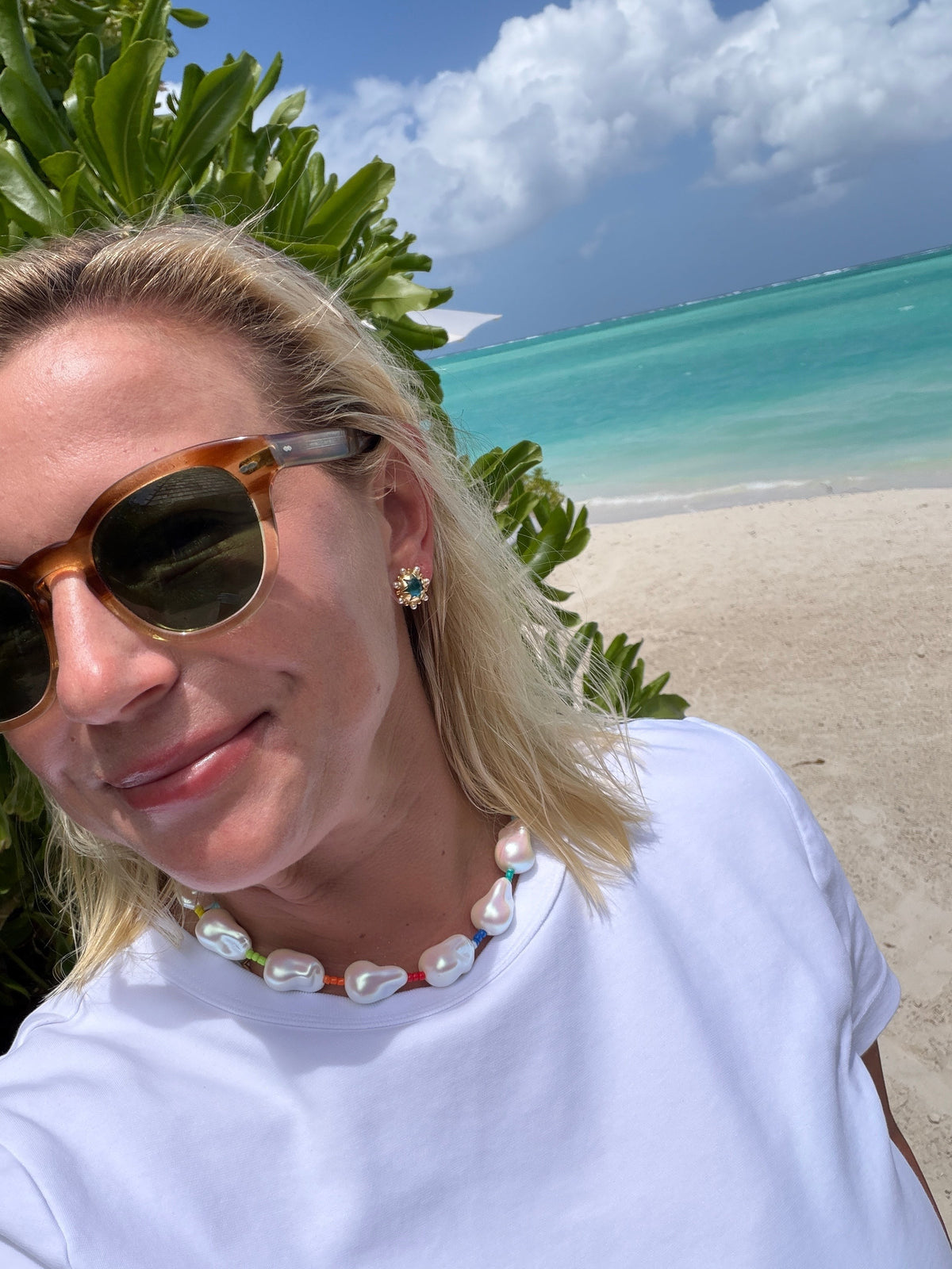 Woman wearing Rocco Rainbow by Gresham Jewelry