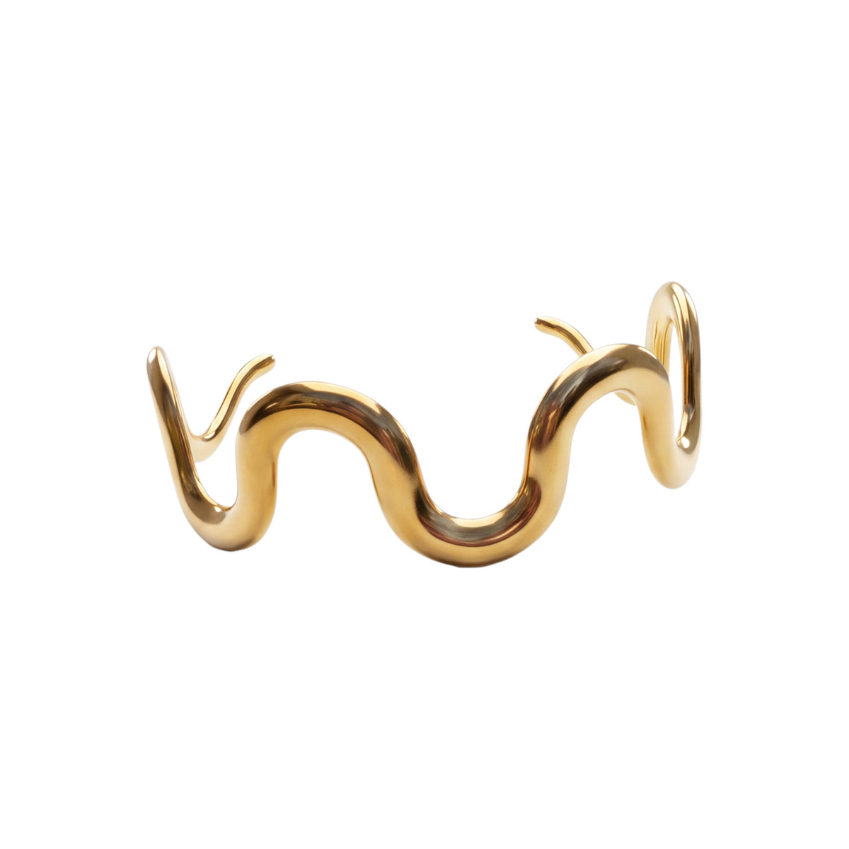Gold Onda cuff with a wavy open design