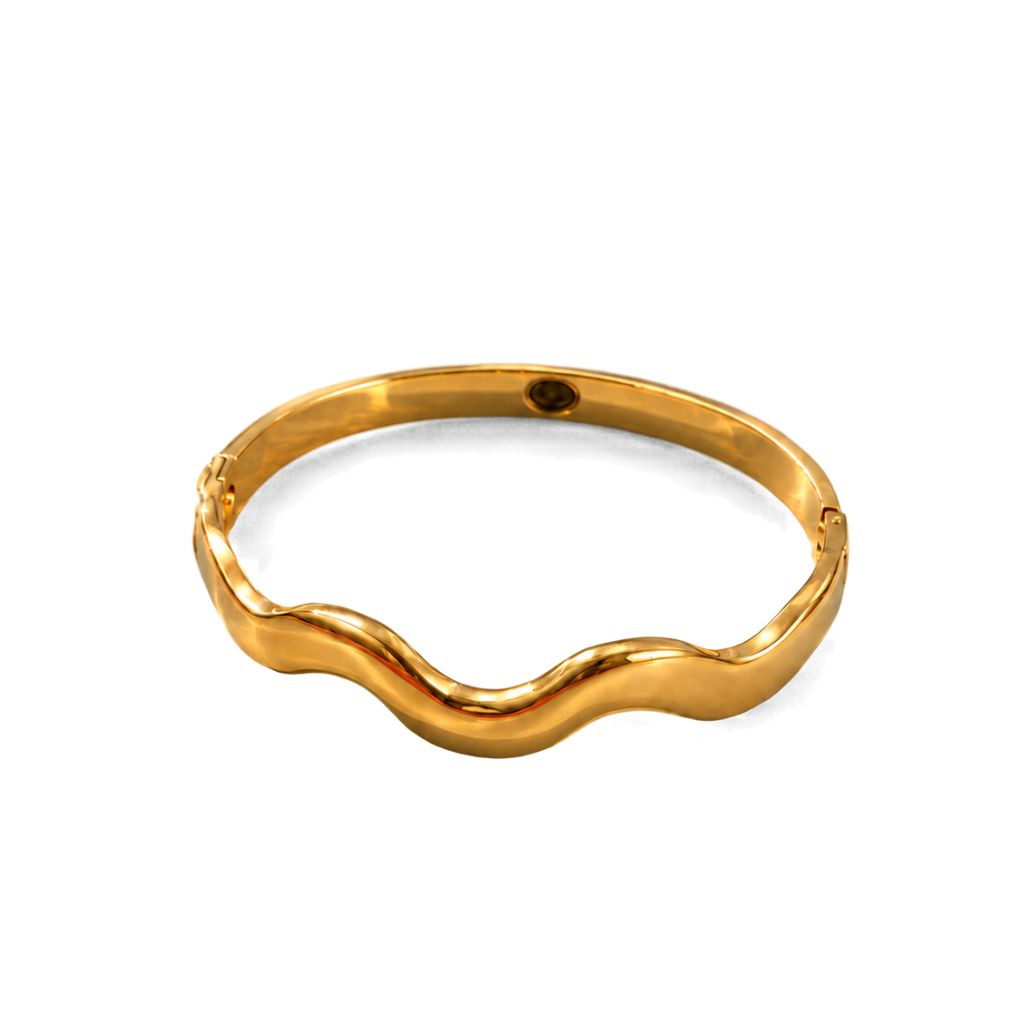 Gold Marea bracelet with a rounded wavy profile