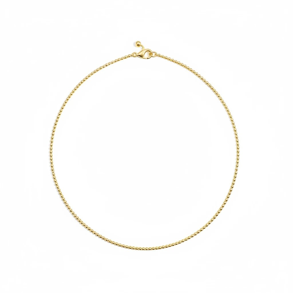 Rowan necklace with small 2mm gold beads