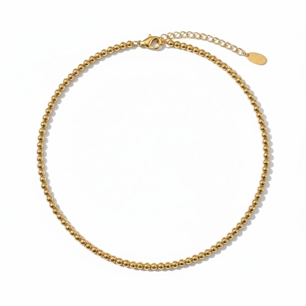 Rowan necklace with 3mm gold beads