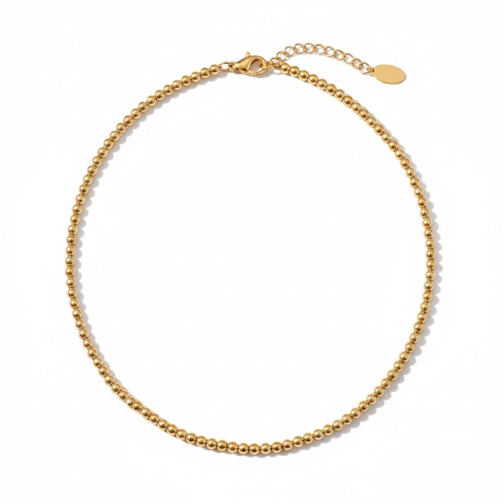 Rowan necklace with 4mm gold beads