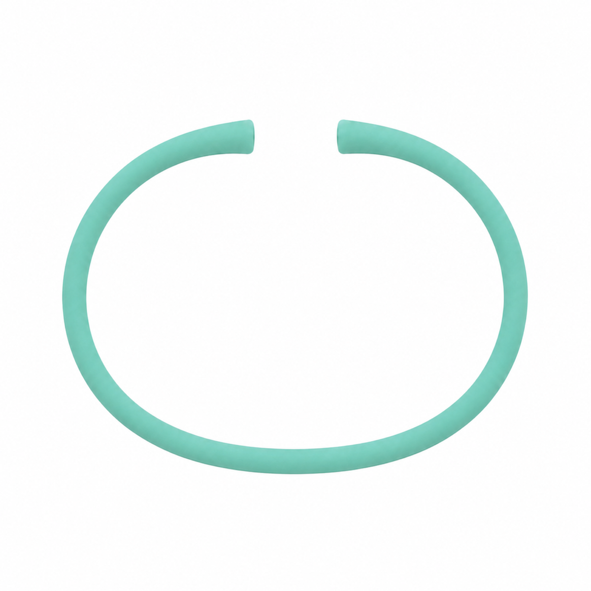 Aqua silicone bracelet band with open ends