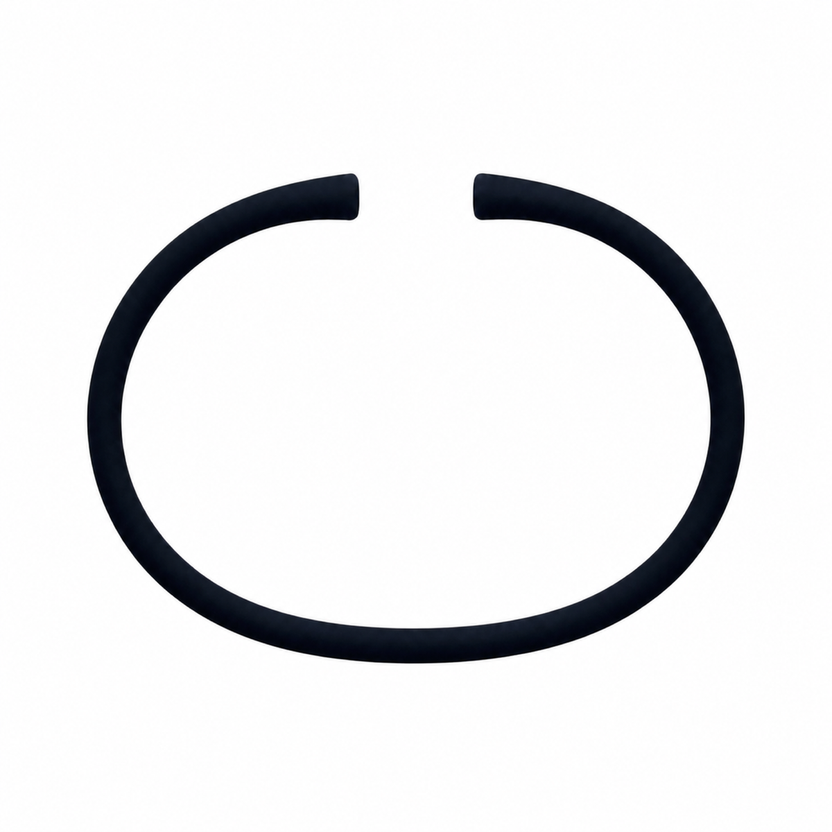 Black silicone bracelet band with open ends