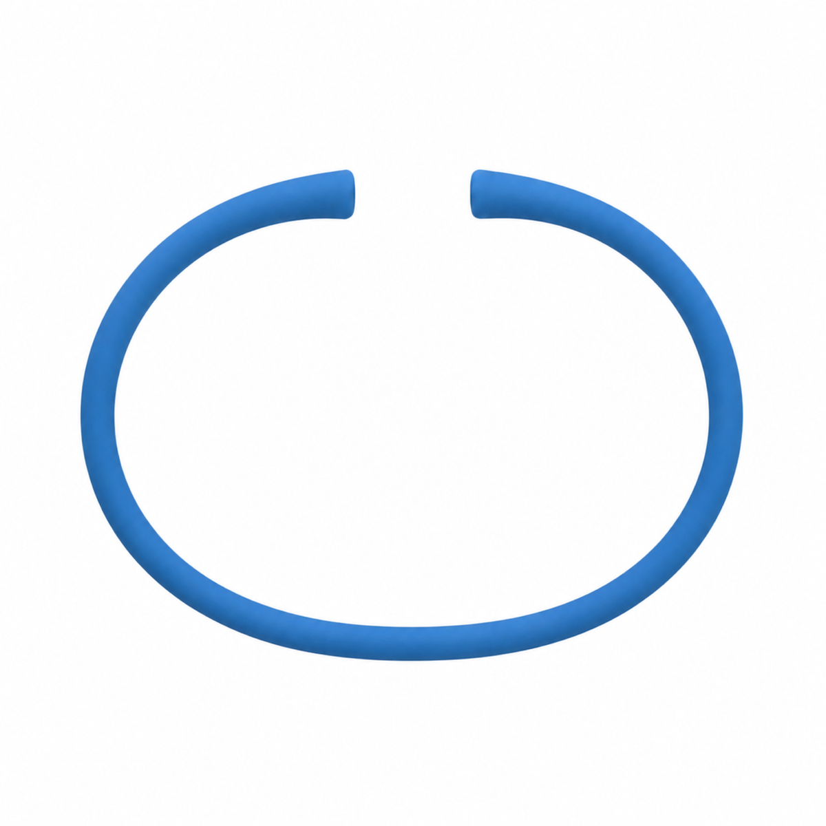 Bright blue silicone bracelet band with open ends