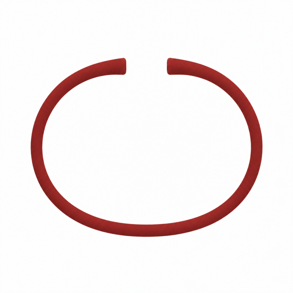 Crimson silicone bracelet band with open ends