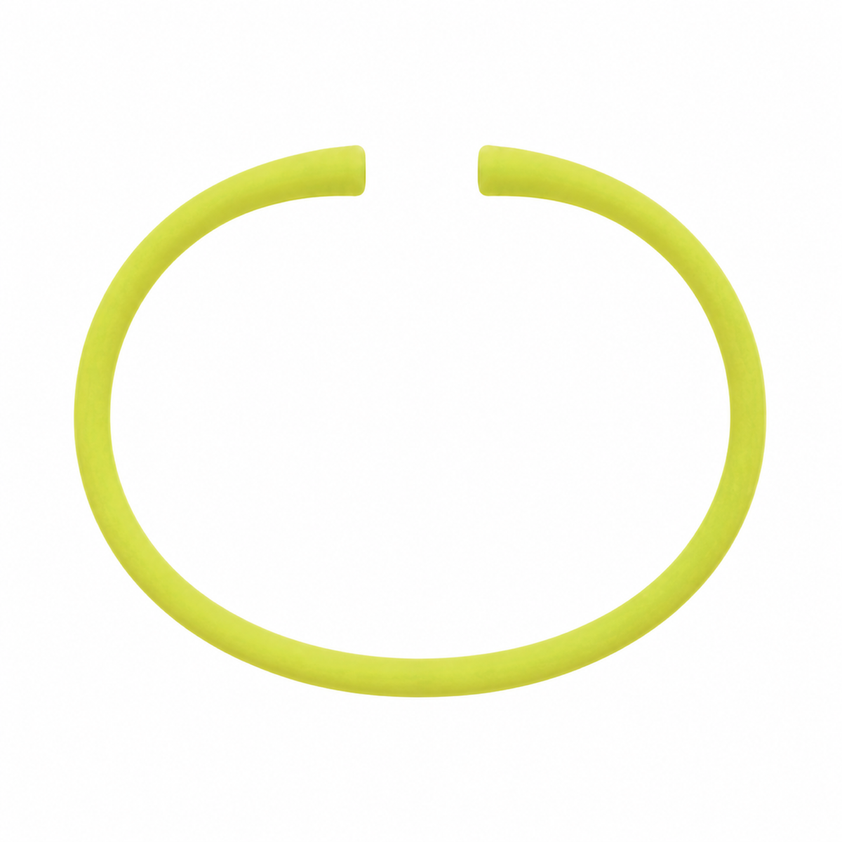 Fluorescent chartreuse silicone bracelet band with open ends