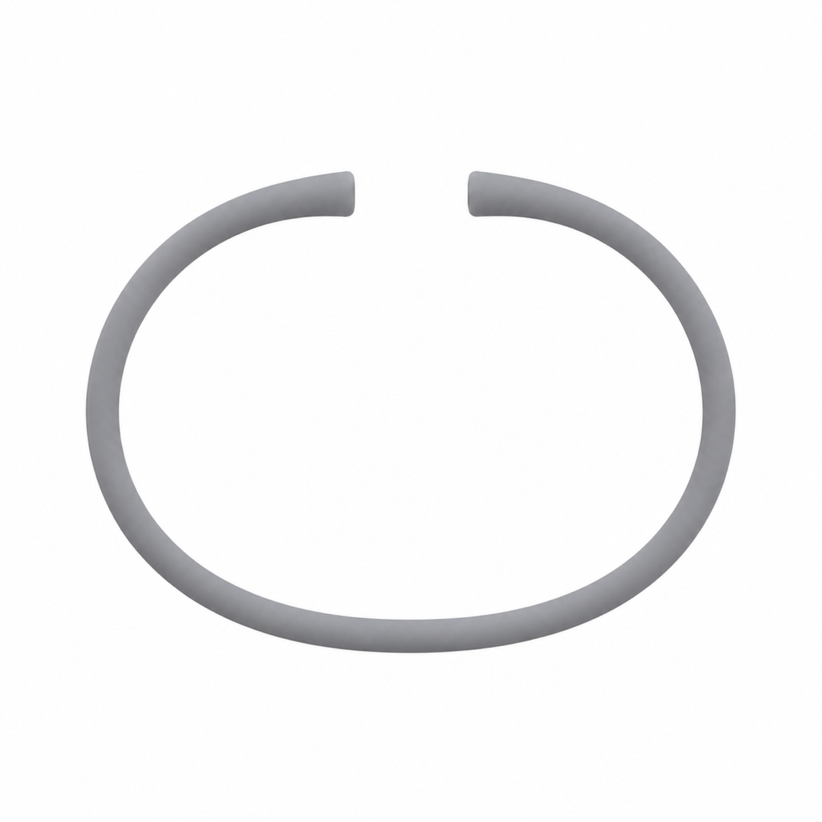 Grey silicone bracelet band with open ends