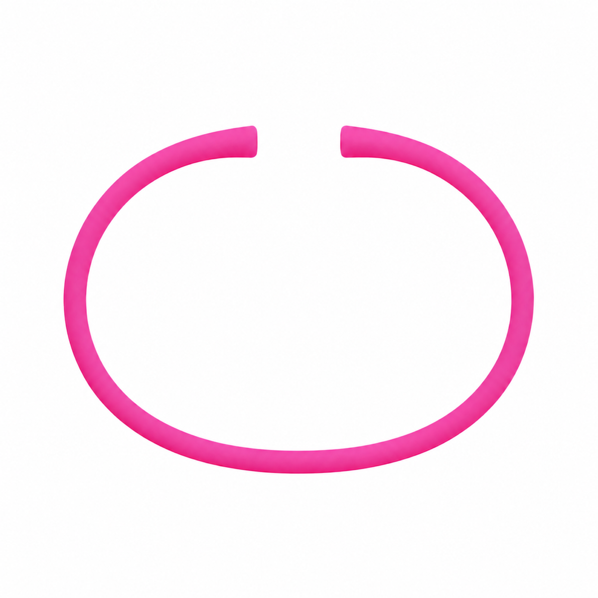 Hot pink silicone bracelet band with open ends
