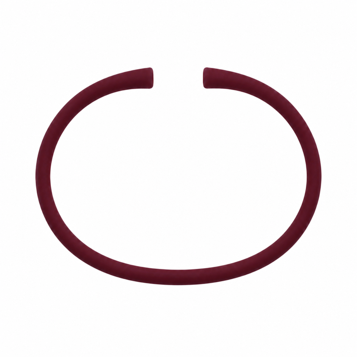 Maroon silicone bracelet band with open ends