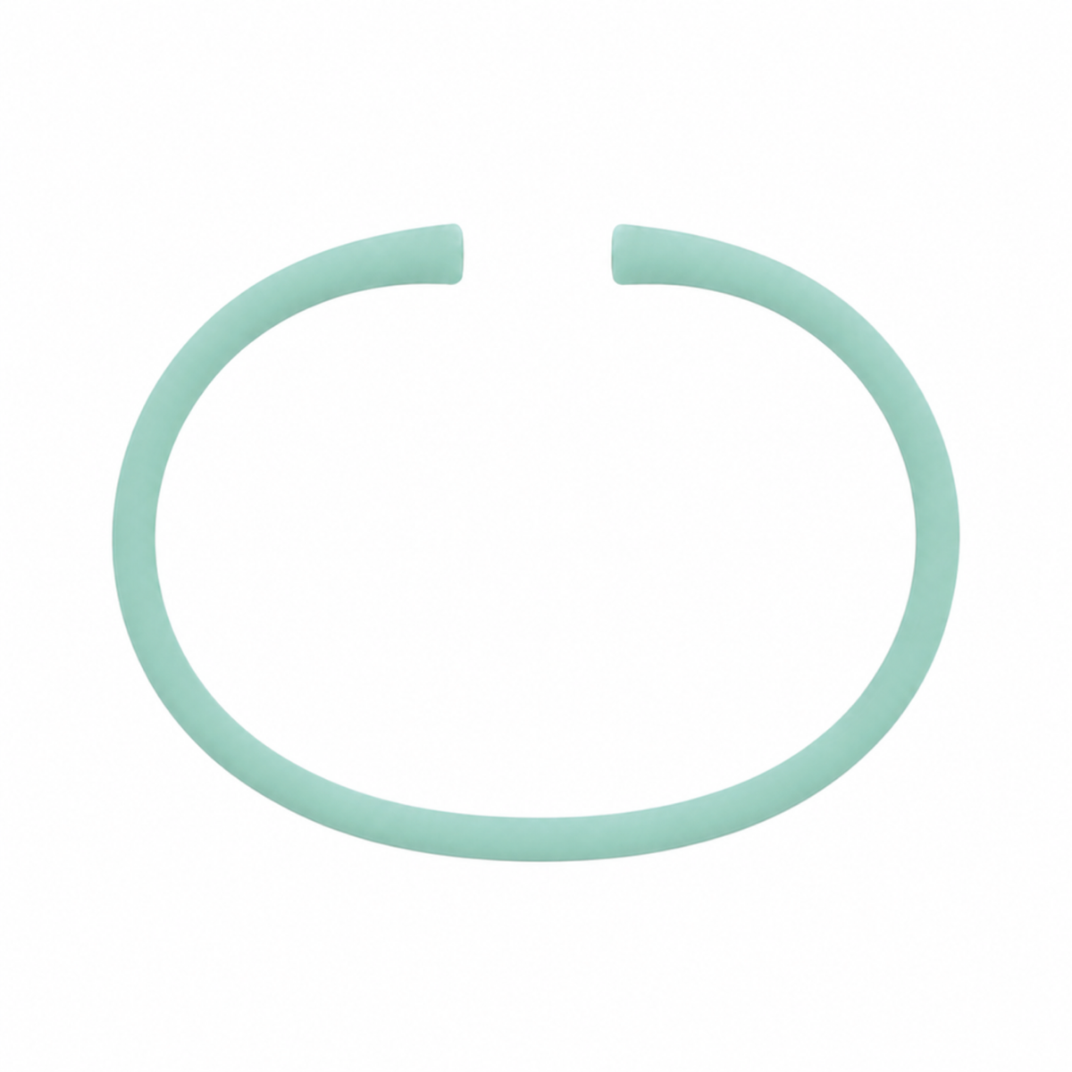 Mint silicone bracelet band with open ends