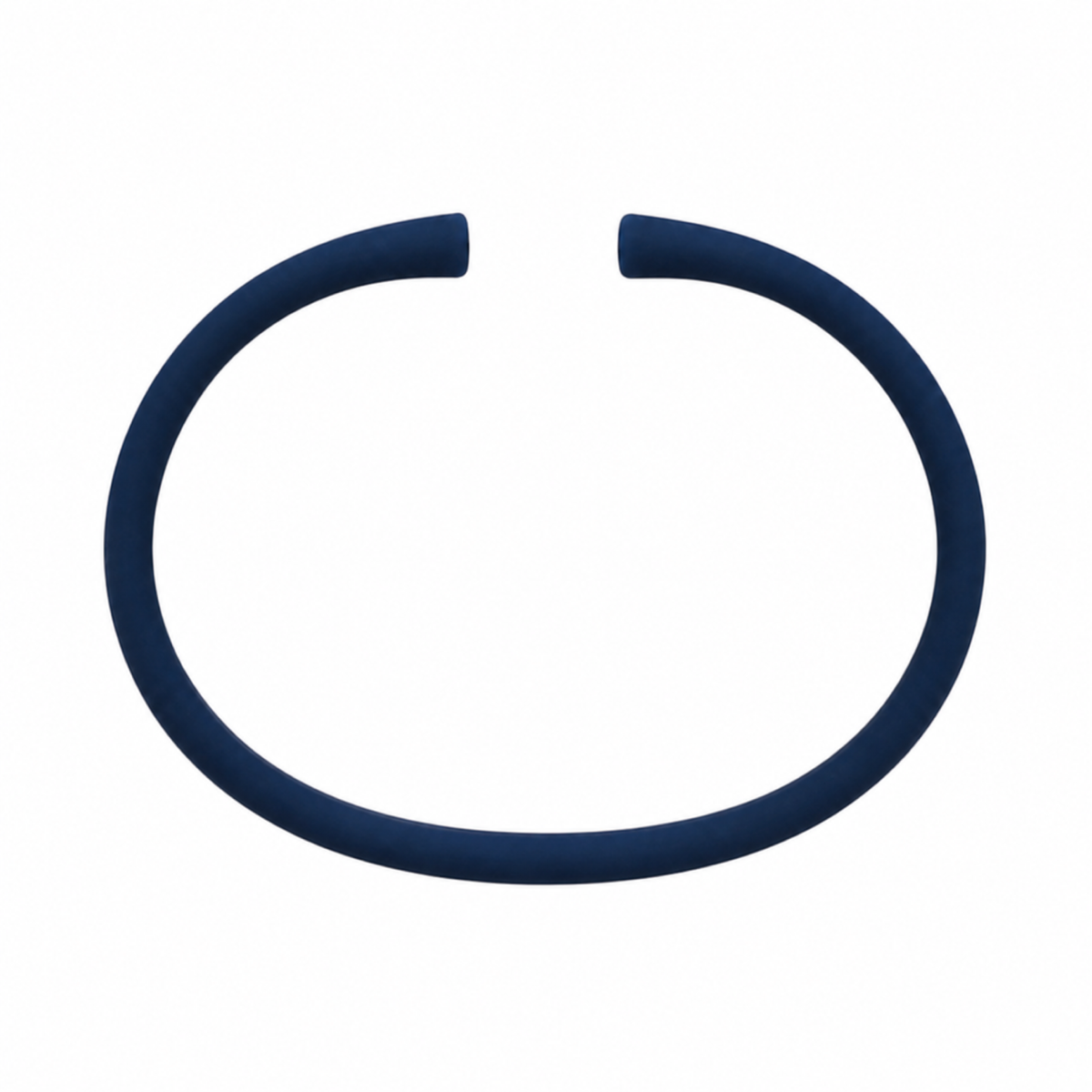 Navy silicone bracelet band with open ends