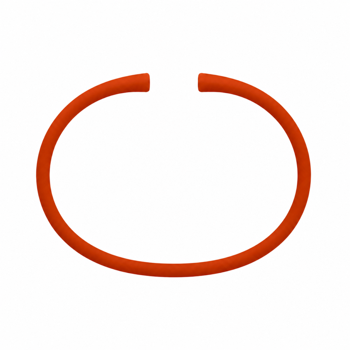 Orange silicone bracelet band with open ends