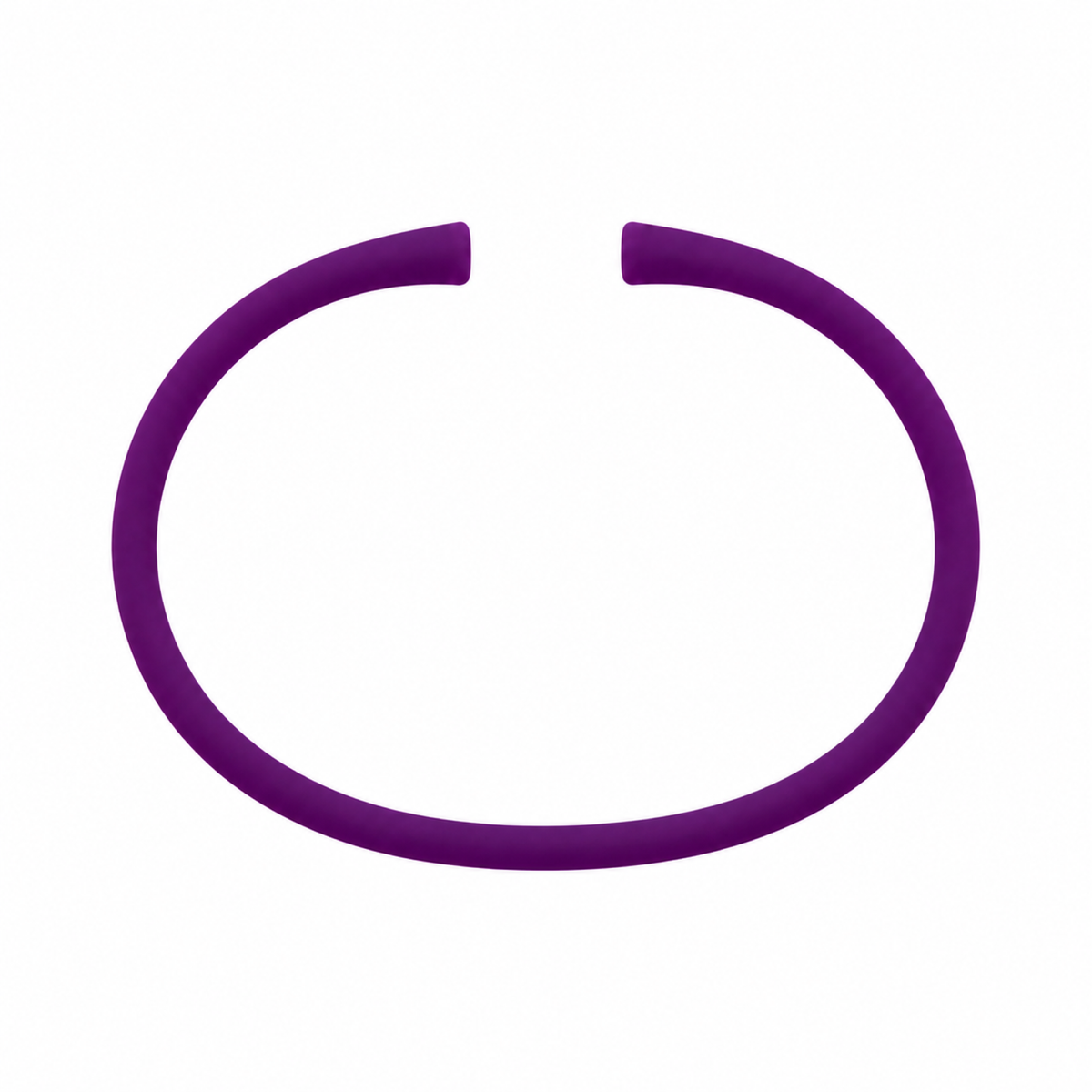 Purple silicone bracelet band with open ends