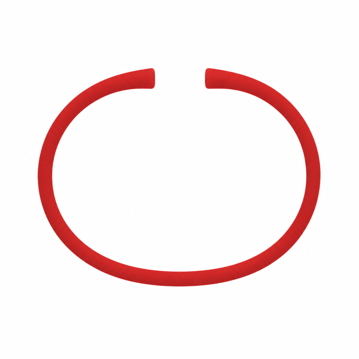 Red silicone bracelet band with open ends