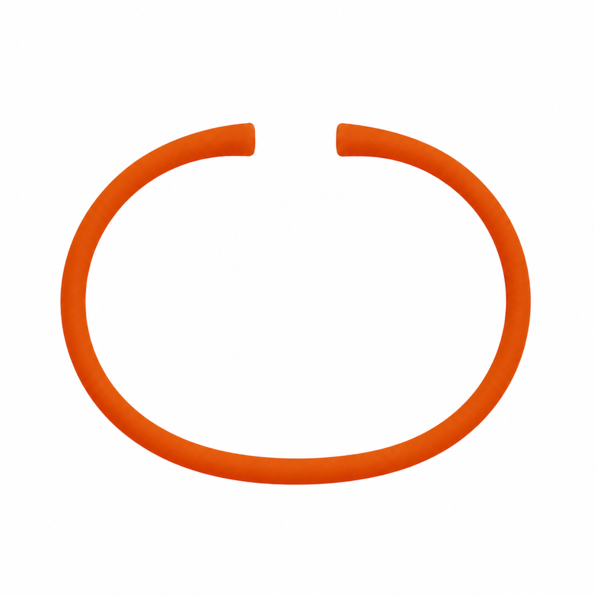 Tangerine silicone bracelet band with open ends