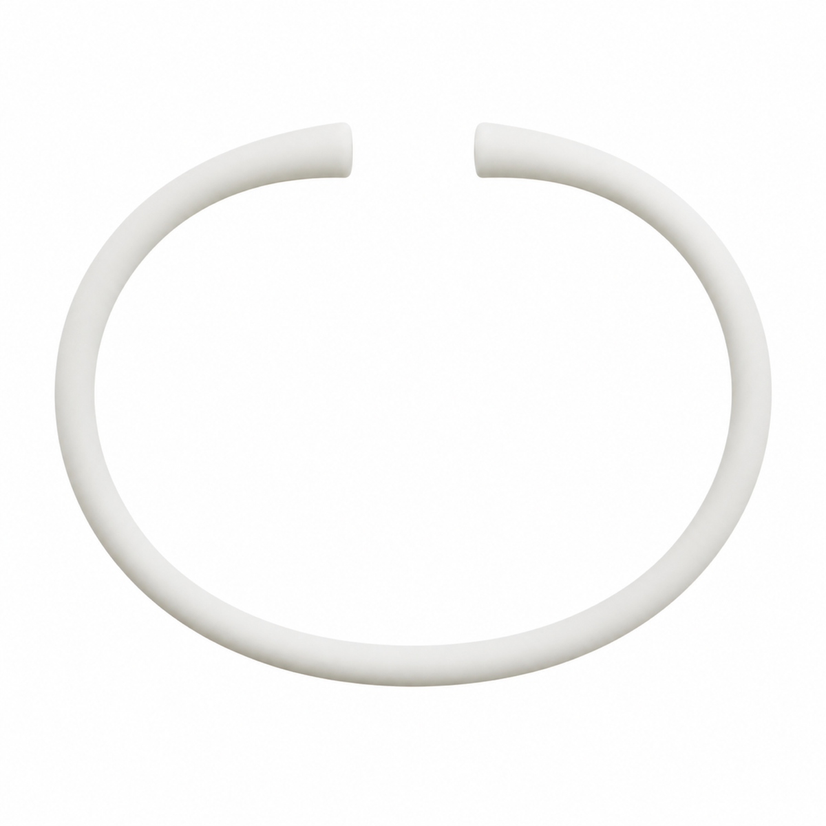 White silicone bracelet band with open ends