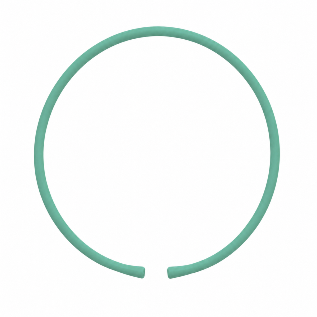 Aqua silicone necklace band with open ends