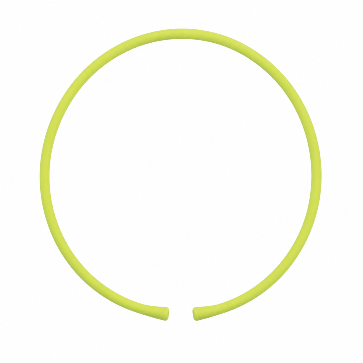 Fluorescent chartreuse silicone necklace band with open ends