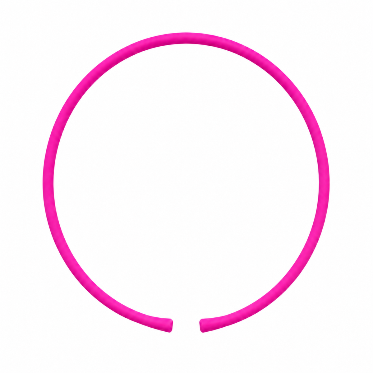 Hot pink silicone necklace band with open ends