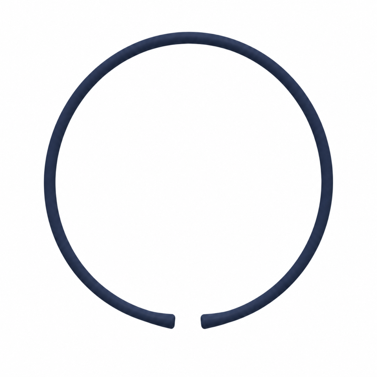 Navy silicone necklace band with open ends