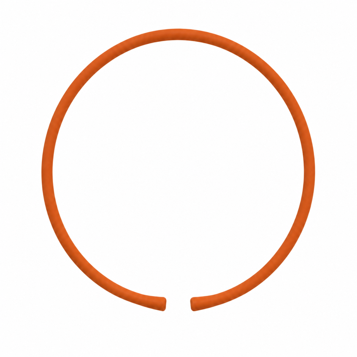 Orange silicone necklace band with open ends
