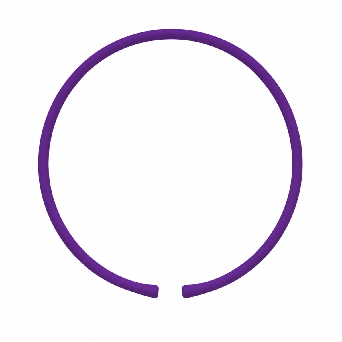 Purple silicone necklace band with open ends