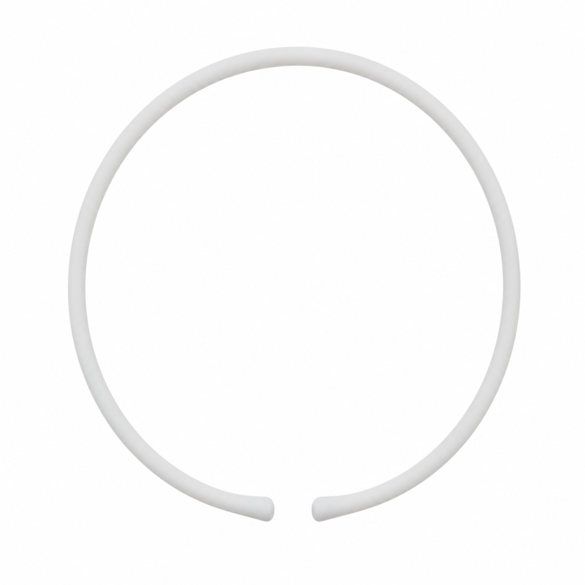 White silicone necklace band with open ends