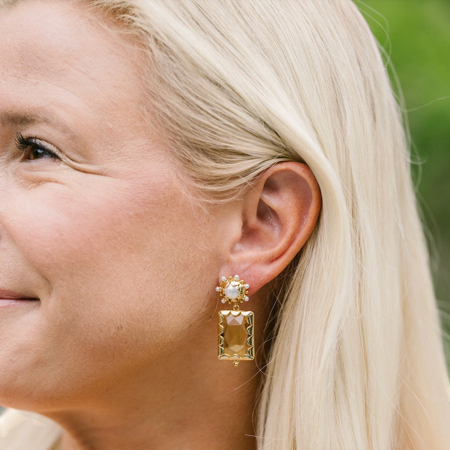 Woman wearing Mini Gemma - Honey by Gresham Jewelry