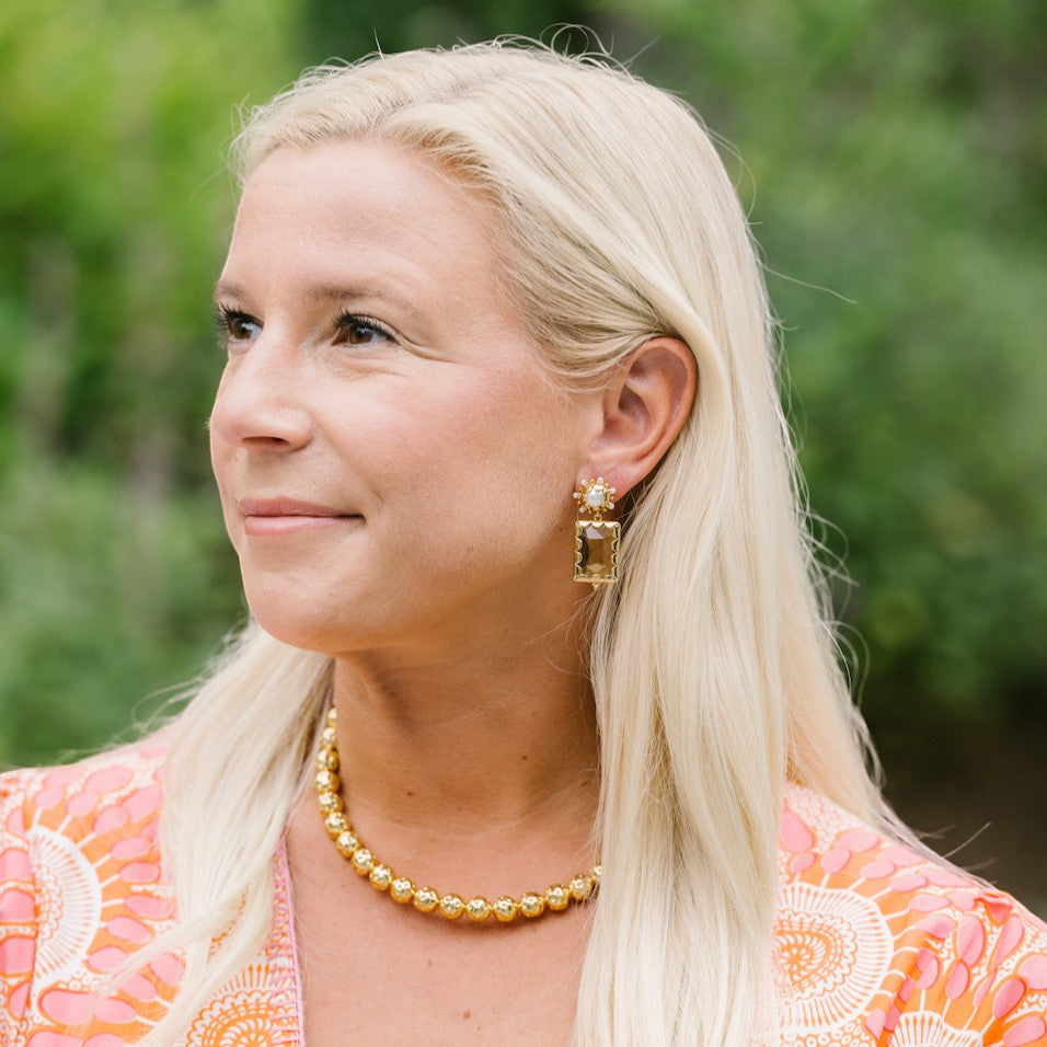 Woman wearing Mini Gemma - Honey by Gresham Jewelry