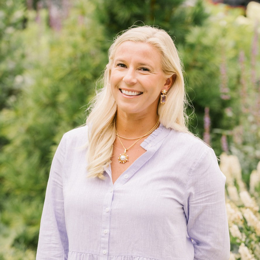 Woman wearing Mini Gemma - Blush by Gresham Jewelry