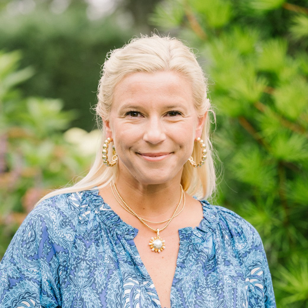 Woman wearing Florence Hoops - Large by Gresham Jewelry