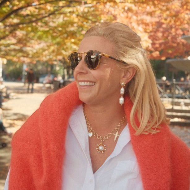 Woman wearing Clio - Medium by Gresham Jewelry