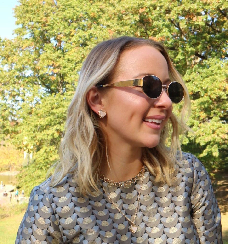 Woman wearing Amore Studs by Gresham Jewelry