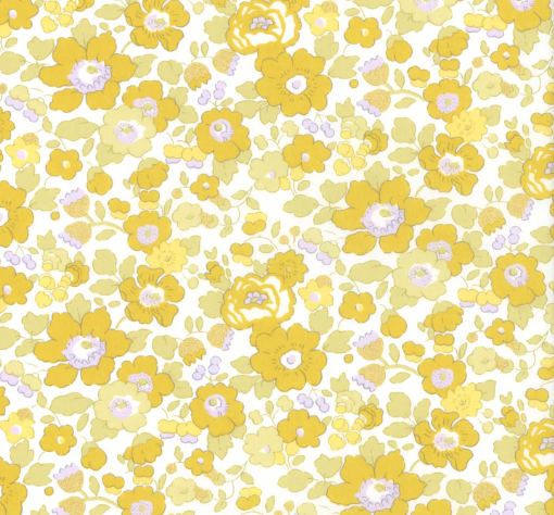 Yellow and white floral print fabric