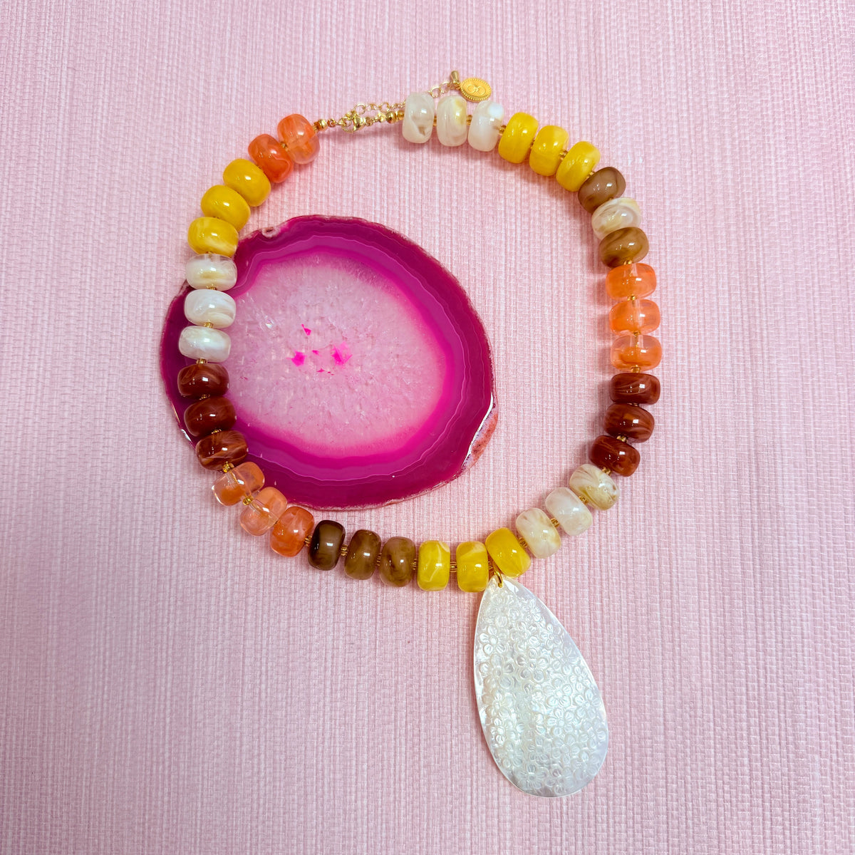 Sunset Nardo necklace with a teardrop pendant