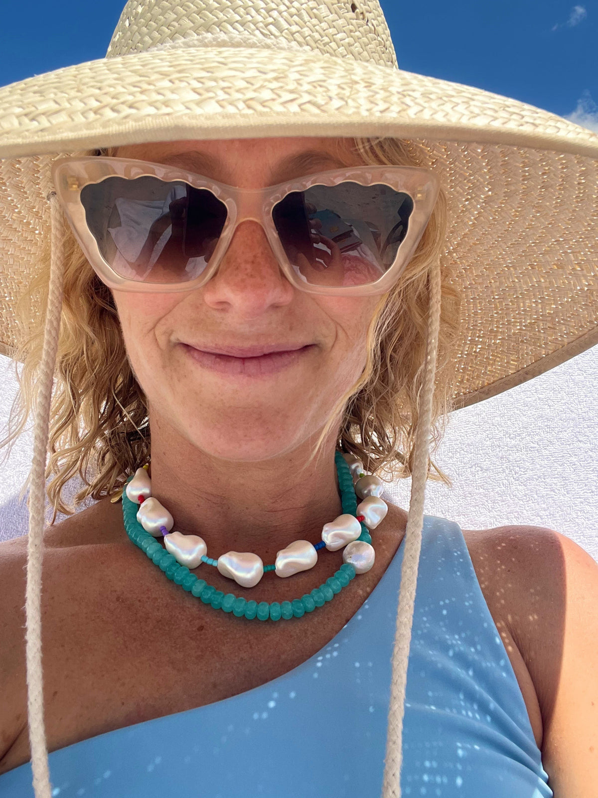 Woman wearing Rocco Rainbow by Gresham Jewelry