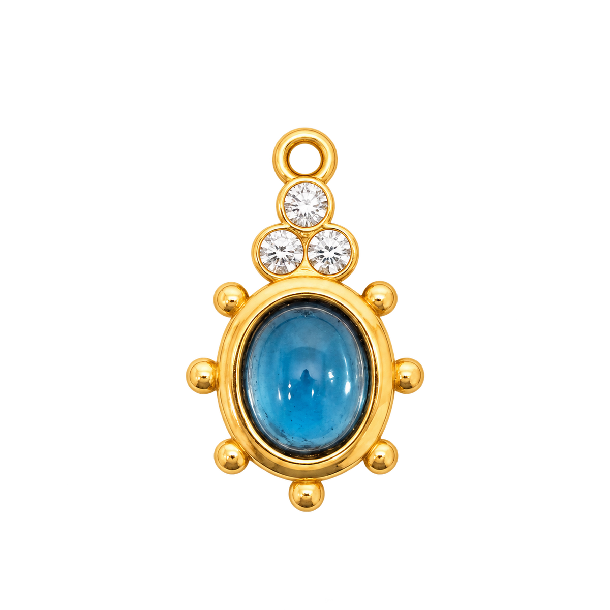 Mia Hoop Charm • Cupola Sapphire