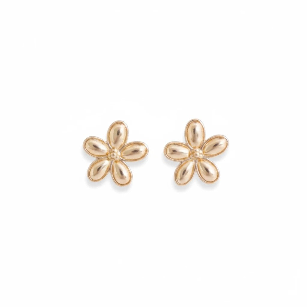 Gresham Flora Studs in gold, featuring a delicate 12mm flower design from the Toscana collection.
